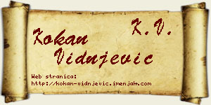Kokan Vidnjević vizit kartica